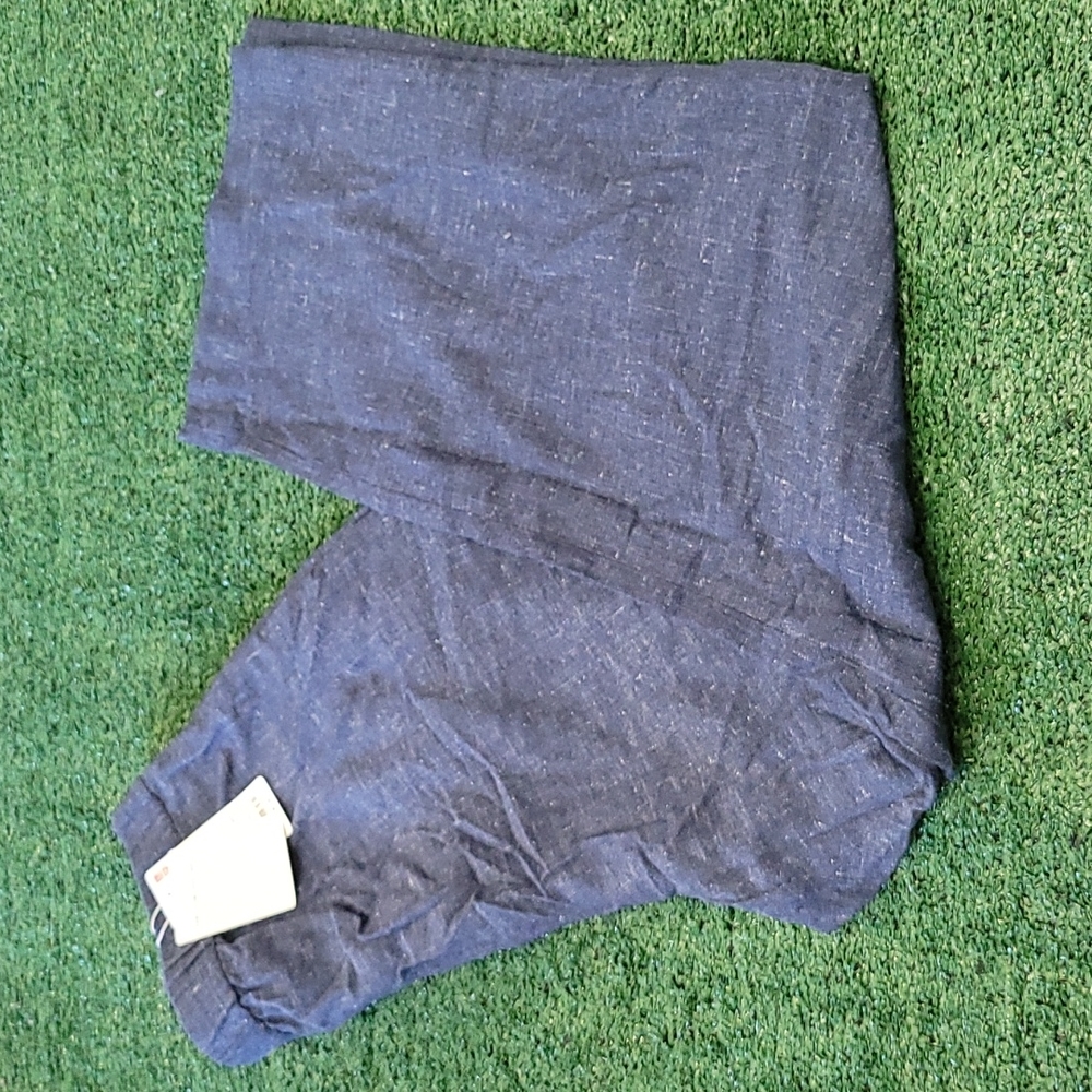 Uniqlo hana tajima heathered blue cotton straight leg pants